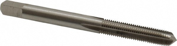 Straight Flute Tap: #12-36 UNS, 4 Flute, Plug Chamfer, HSS, Bright/Uncoated Finish