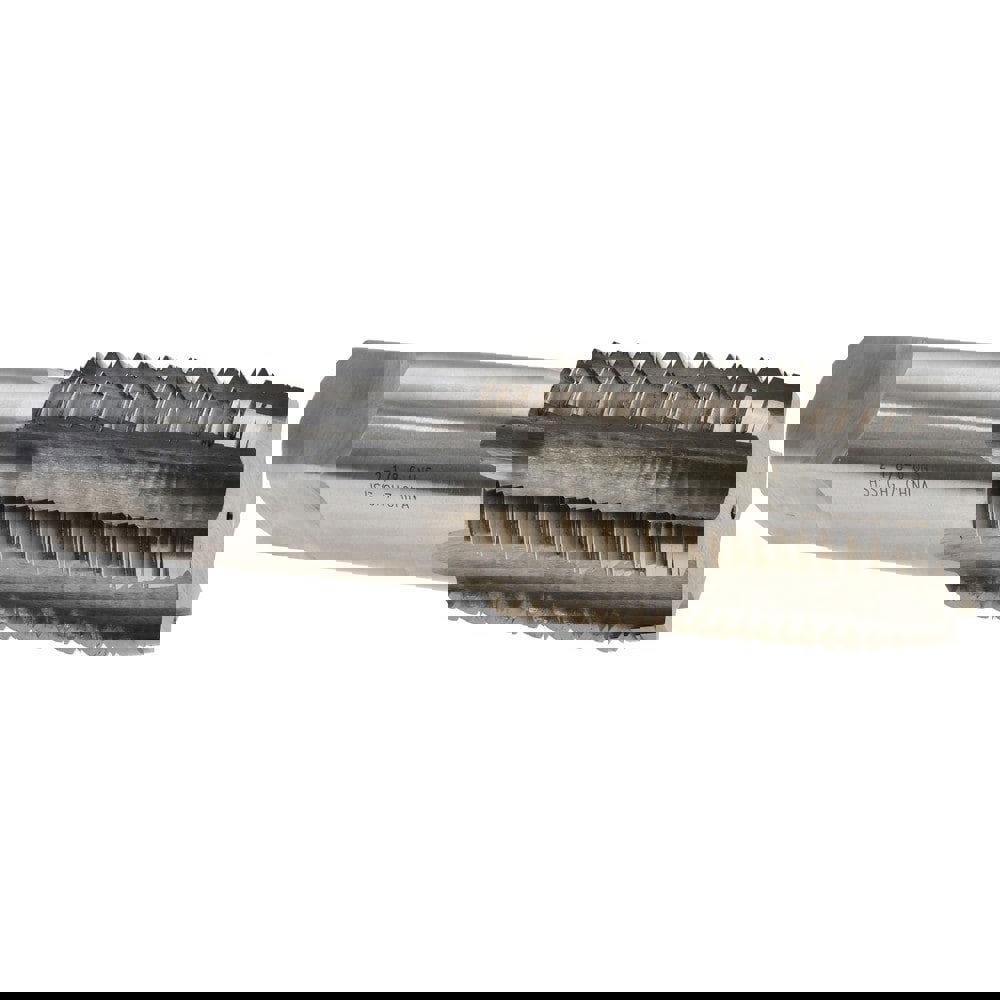 Straight Flute Tap: 2-1/8-6 UNS, 6 Flute, Plug Chamfer, 3B Class of Fit, HSS, Bright/Uncoated Finish