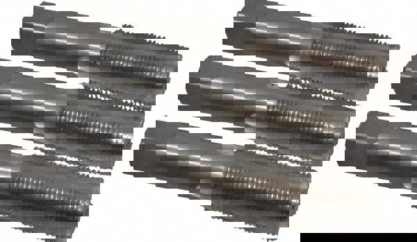 Tap Set: Metric Fine, 4 Flute, High Speed Steel, Bright Finish