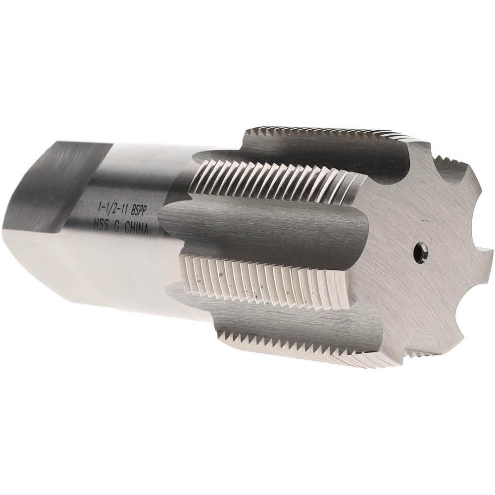 British Standard Pipe Tap: 1-1/2-11 G(BSP), Plug Chamfer, 7 Flutes