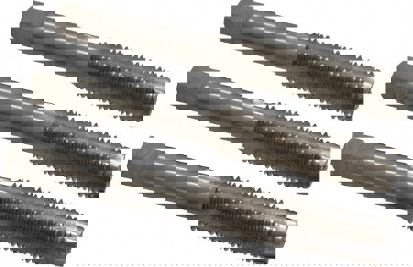 Tap Set: Metric Fine, 4 Flute, High Speed Steel, Bright Finish