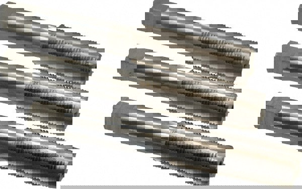 Tap Set: Metric Fine, 4 Flute, High Speed Steel, Bright Finish