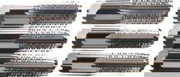 Tap Set: Metric Fine, 4 Flute, High Speed Steel, Bright Finish