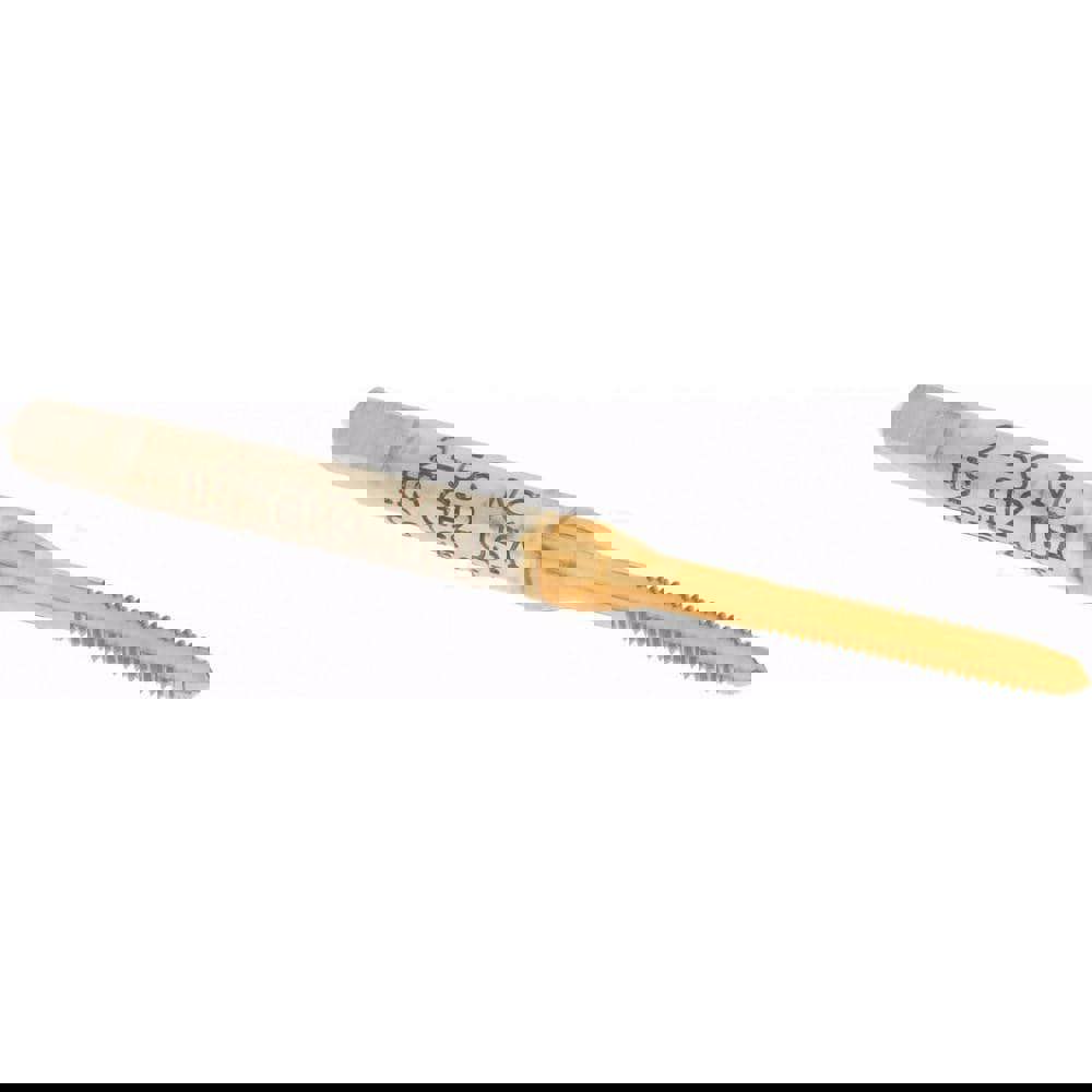 Straight Flute Tap: #2-56 UNC, 3 Flutes, Plug, 2B Class of Fit, High Speed Steel, TiN Coated