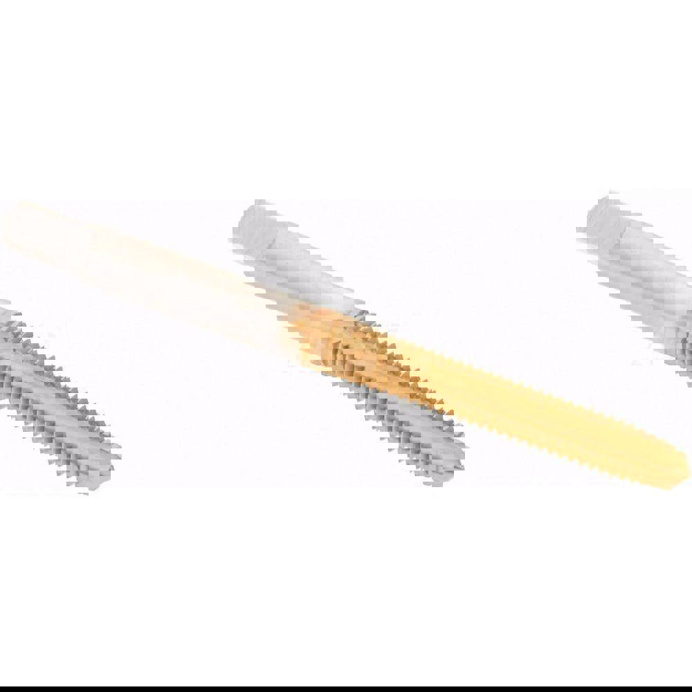 Straight Flute Tap: #8-32 UNC, 4 Flutes, Plug, 2B Class of Fit, High Speed Steel, TiN Coated