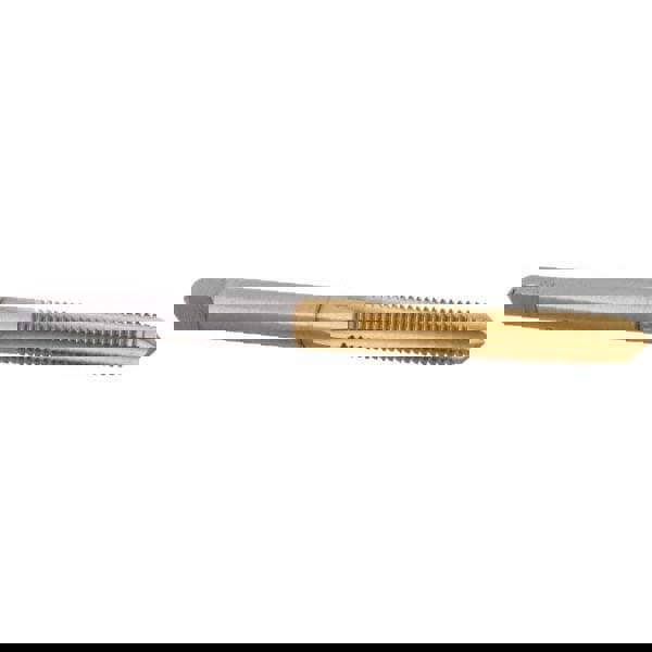 Straight Flute Tap: #10-32 UNF, 4 Flutes, Plug, 2B Class of Fit, High Speed Steel, TiN Coated
