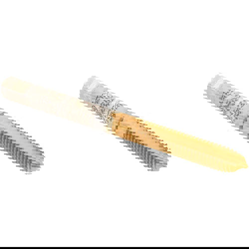 Spiral Point Tap: #12-28 UNF, 2 Flutes, Plug, 2B/3B Class of Fit, High Speed Steel, TiN Coated