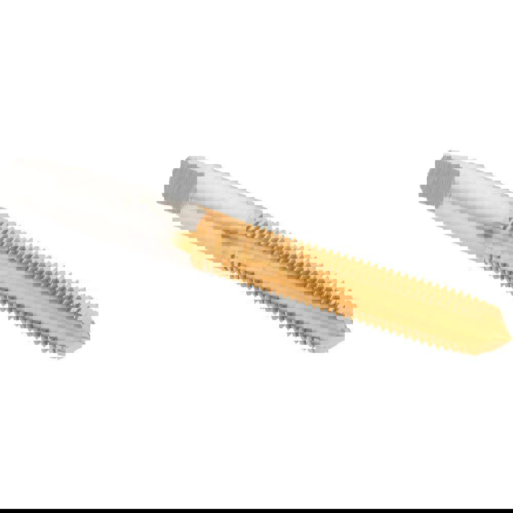 Straight Flute Tap: 5/16-24 UNF, 4 Flutes, Plug, 3B Class of Fit, High Speed Steel, TiN Coated