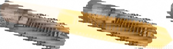 Straight Flute Tap: 3/8-16 UNC, 4 Flutes, Plug, 3B Class of Fit, High Speed Steel, TiN Coated