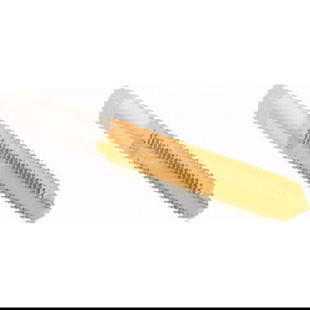 Straight Flute Tap: 3/8-24 UNF, 4 Flutes, Plug, 3B Class of Fit, High Speed Steel, TiN Coated