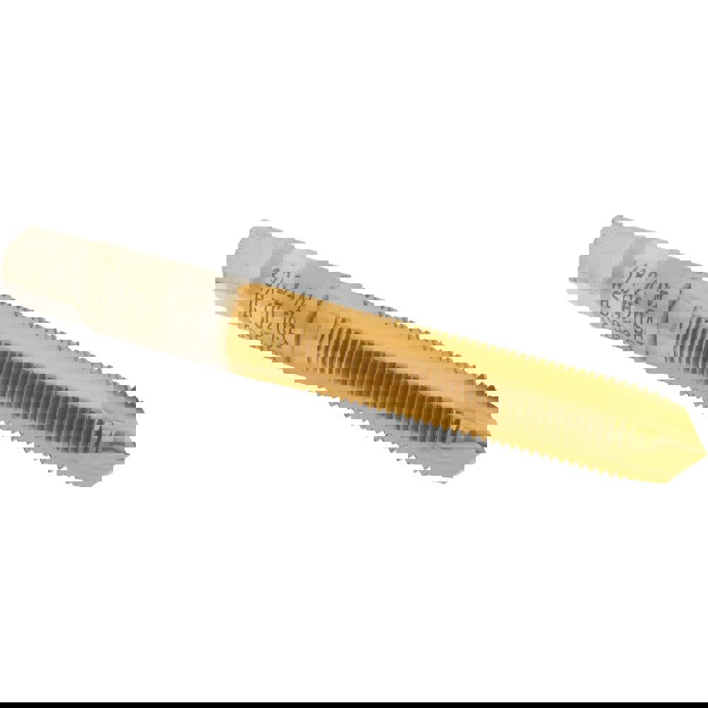 Spiral Point Tap: 3/8-24 UNF, 3 Flutes, Plug, High Speed Steel, TiN Coated