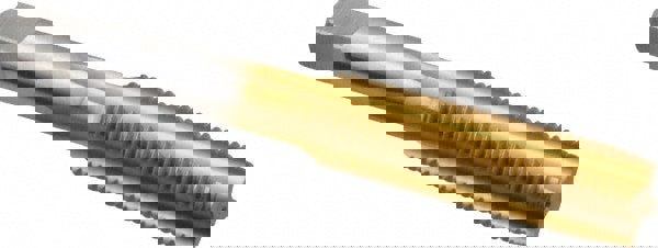 Straight Flute Tap: 7/16-20 UNF, 4 Flutes, Plug, High Speed Steel, TiN Coated