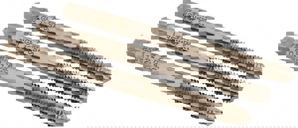 Tap Set: #8-36 UNF, 4 Flute, High Speed Steel, Bright Finish