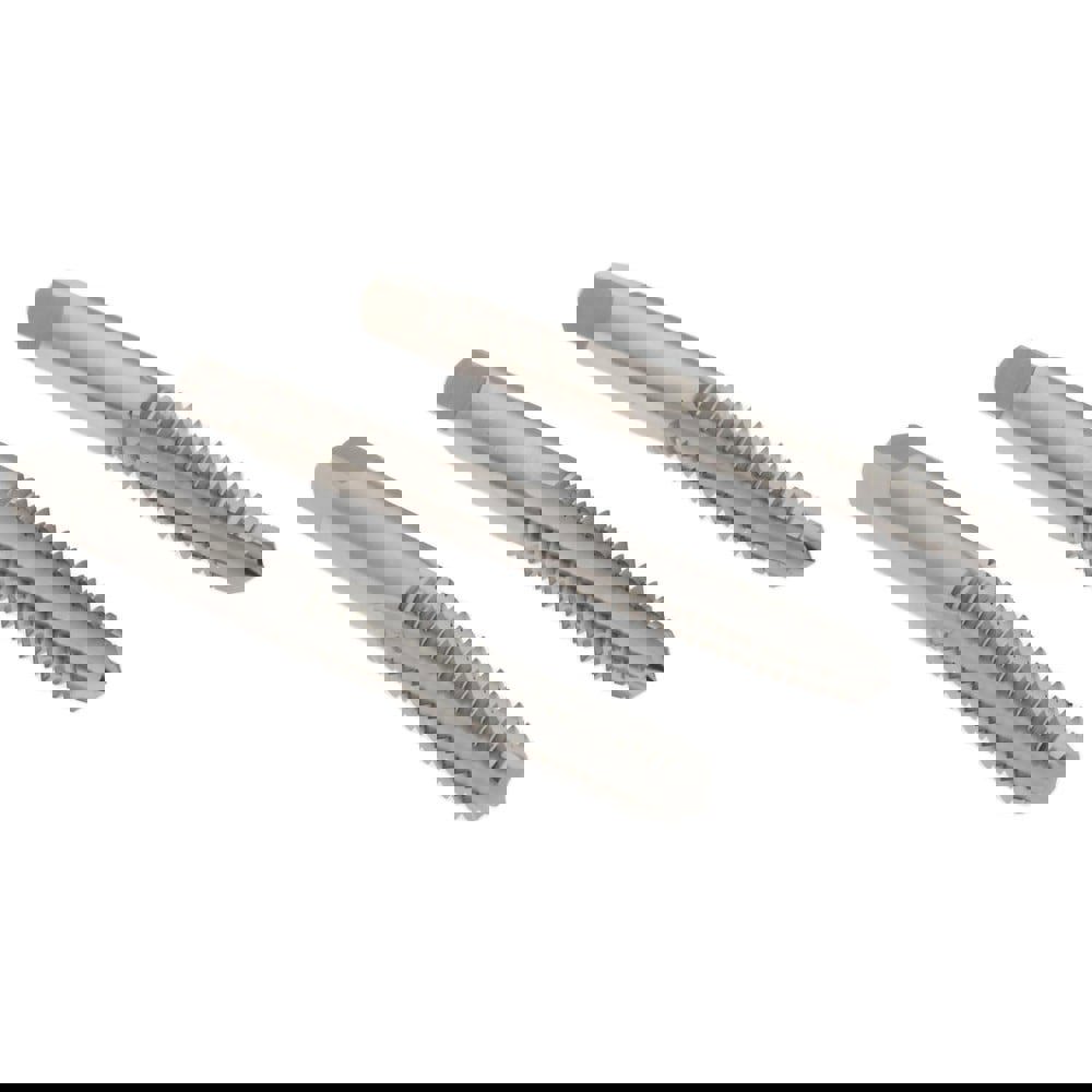 Tap Set: 1/4-20 UNC, 4 Flute, High Speed Steel, Bright Finish