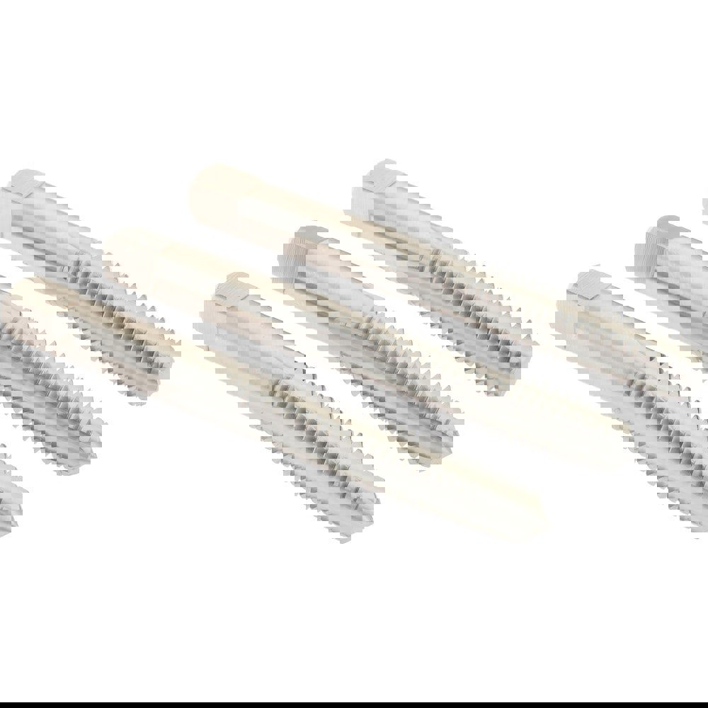 Tap Set: 5/16-18 UNC, 4 Flute, High Speed Steel, Bright Finish