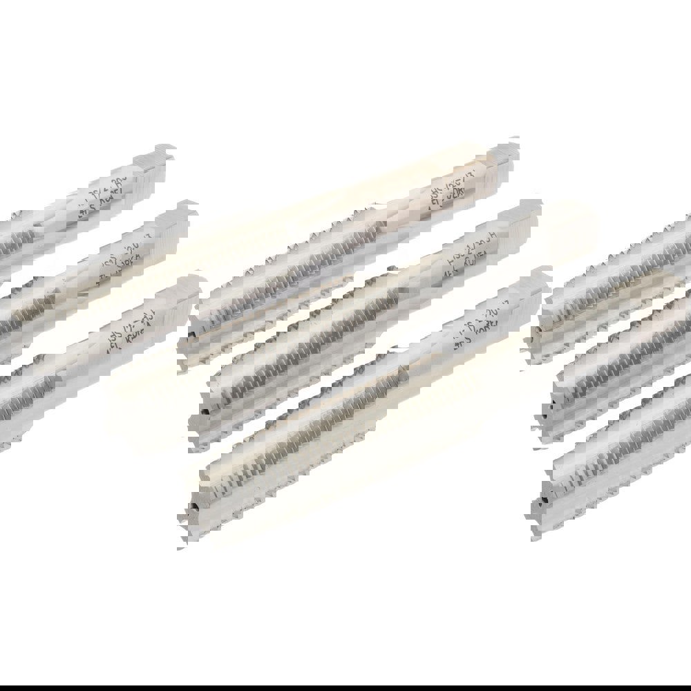 Tap Set: 1/2-20 UNF, 4 Flute, High Speed Steel, Bright Finish