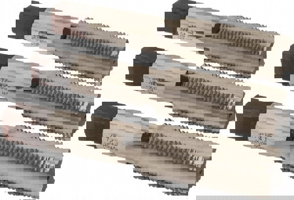 Tap Set: 7/8-14 UNF, 4 Flute, High Speed Steel, Bright Finish