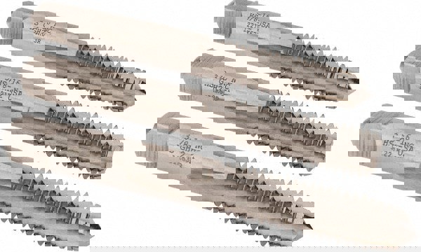 Tap Set: 1/4-20 UNC, 4 Flute, High Speed Steel, Bright Finish