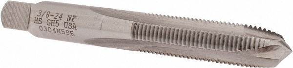 Spiral Point Tap: 3/8-24, UNF, 3 Flutes,