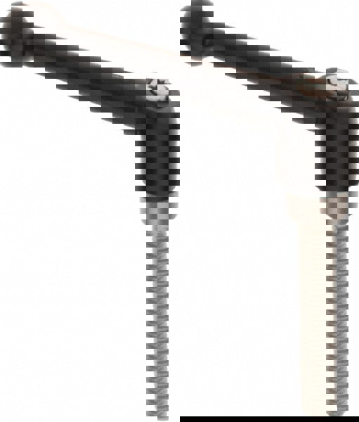 Threaded Stud Adjustable Clamping Handle: M10 x 1.50 Thread, 21 mm Hub Dia, Die Cast Zinc, Black