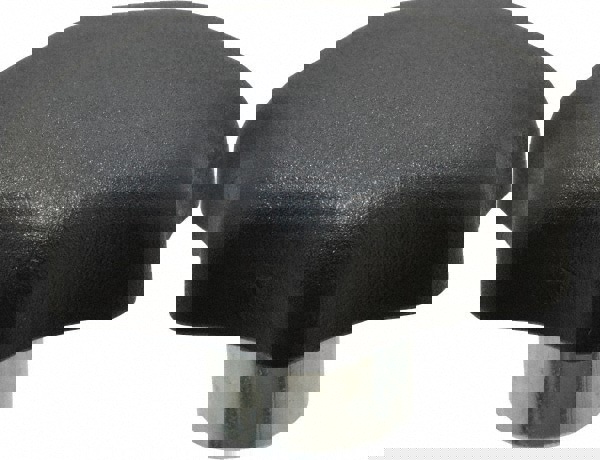 Star Lobed Knob: 40 mm Head Dia, 7 Points, Thermoplastic Elastomer, Black