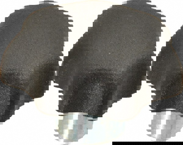 Star Lobed Knob: 32 mm Head Dia, 7 Points, Thermoplastic Elastomer, Black