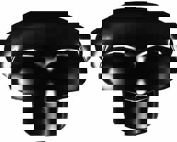 Lobed Knob: 63 mm Head Dia, 7 Points, Thermoplastic Elastomer, Black