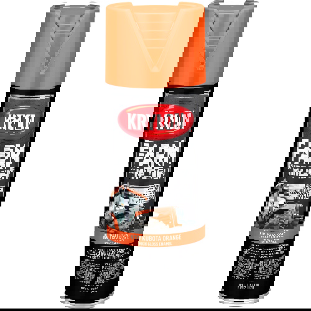 Spray Paints; Product Type: Spray Paint ; Color: New Kubota Orange ; Finish: High-Gloss ; Color Family: Orange ; Container Size (oz.): 12.000 ; Application: Wood; Metal Surfaces