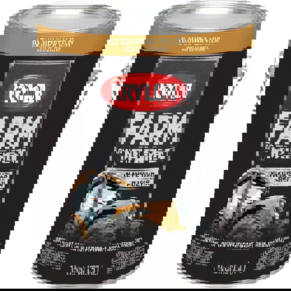 Paints; Product Type: Brush-On ; Color Family: Yellow ; Color: Old Equipment Yellow ; Finish: High-Gloss ; Applicable Material: Wood; Metal ; Indoor/Outdoor: Outdoor