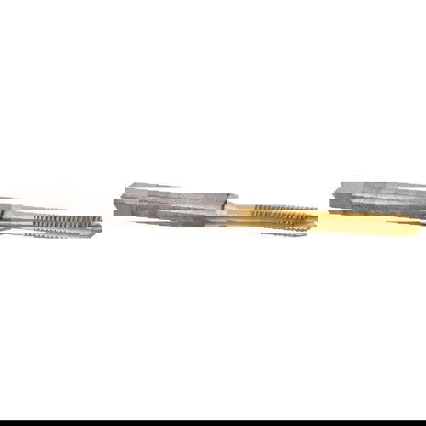 Spiral Point Tap: M2.5 x 0.45, Metric Coarse, 2 Flutes, Plug, High Speed Steel, TiN Finish