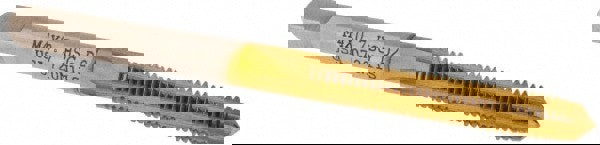 Straight Flute Tap: M4x0.70 Metric Coarse, 4 Flutes, Plug, High Speed Steel, TiN Coated