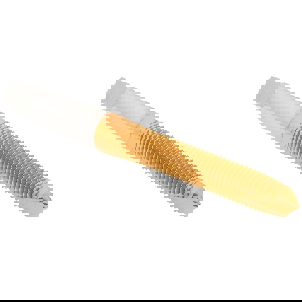 Spiral Point Tap: M8x1.00 Metric Fine, 2 Flutes, Plug, High Speed Steel, TiN Coated