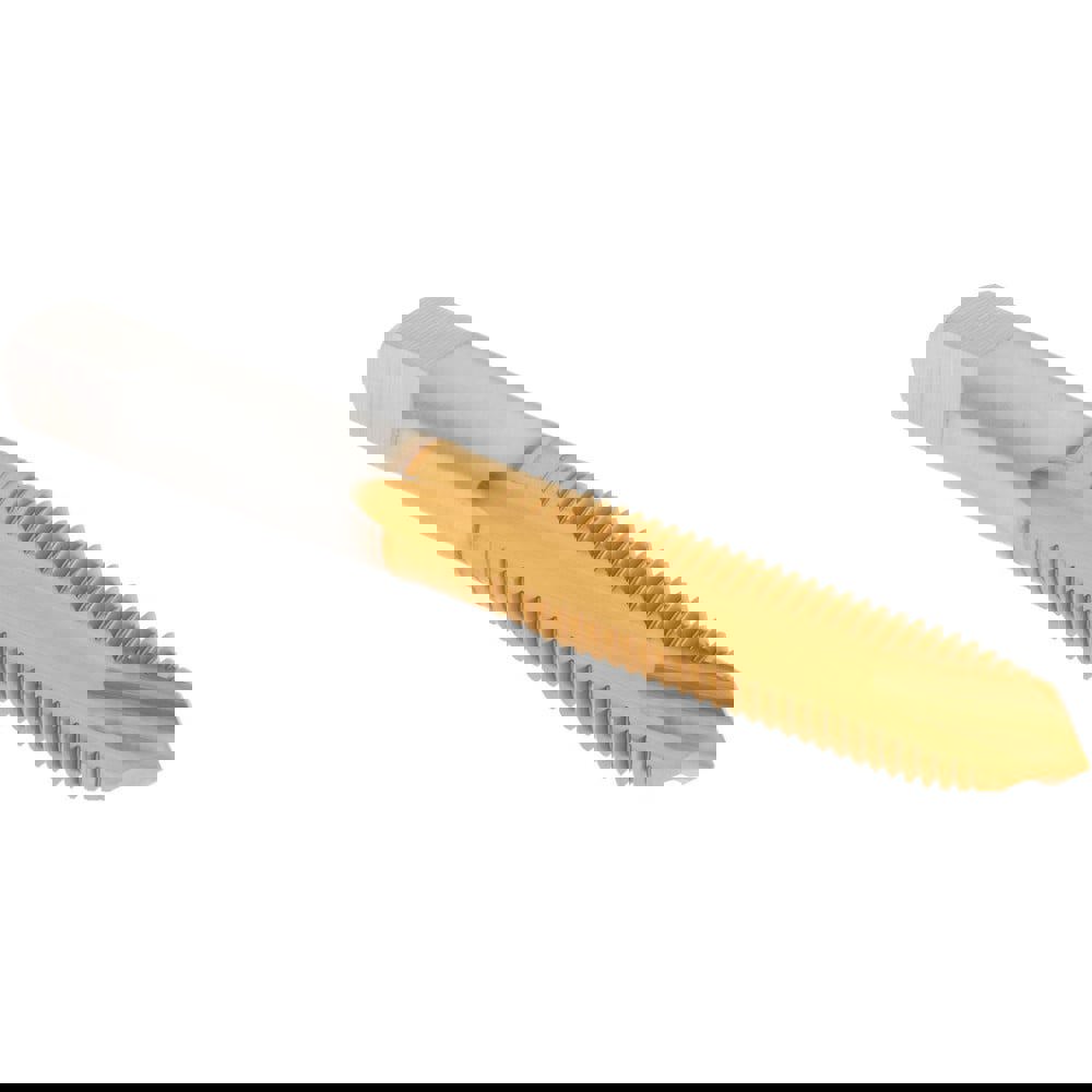 Spiral Point Tap: M10x1.25 Metric Fine, 3 Flutes, Plug, High Speed Steel, TiN Coated