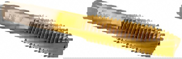 Spiral Point Tap: M14 x 2, Metric Coarse, 3 Flutes, Plug, High Speed Steel, TiN Finish