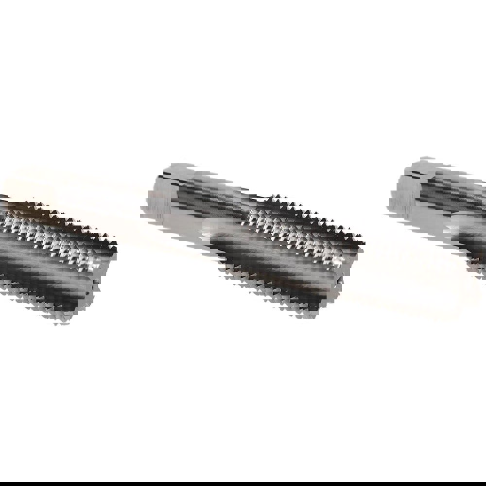 Straight Flute Tap: M14x1.50 Metric Fine, 4 Flutes, Bottoming, High Speed Steel, Bright/Uncoated