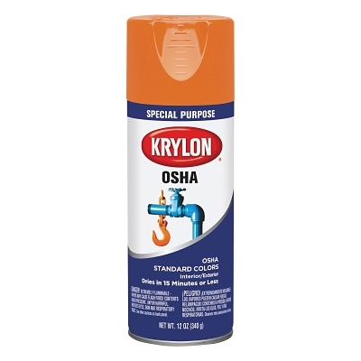Enamel Spray Paint: OSHA Orange, Gloss,