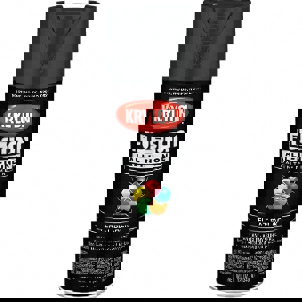 Acrylic Enamel Spray Paint: Black, Flat, 12 oz