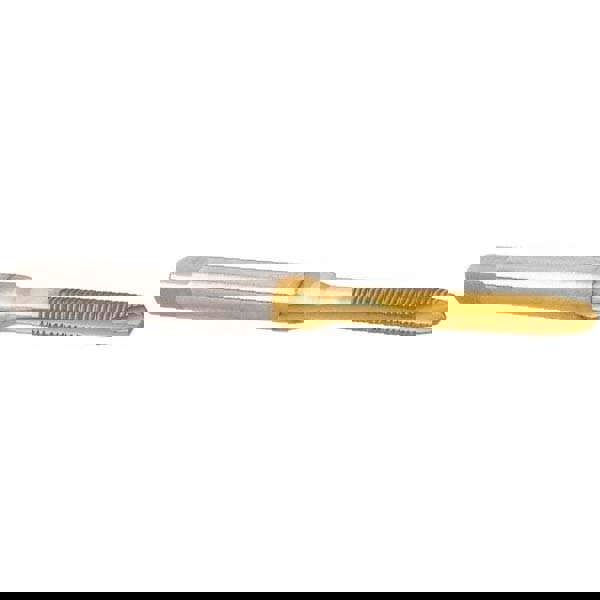 Spiral Point Tap: M2.5x0.45 Metric Coarse, 2 Flutes, Plug, 6H Class of Fit, High Speed Steel, TiN Coated