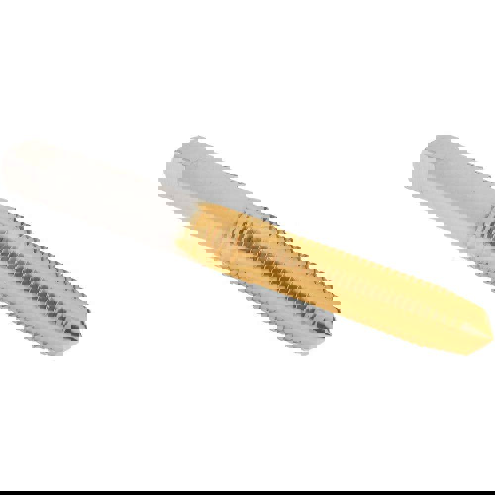 Straight Flute Tap: M6x1.00 Metric Coarse, 4 Flutes, Plug, 6H Class of Fit, High Speed Steel, TiN Coated