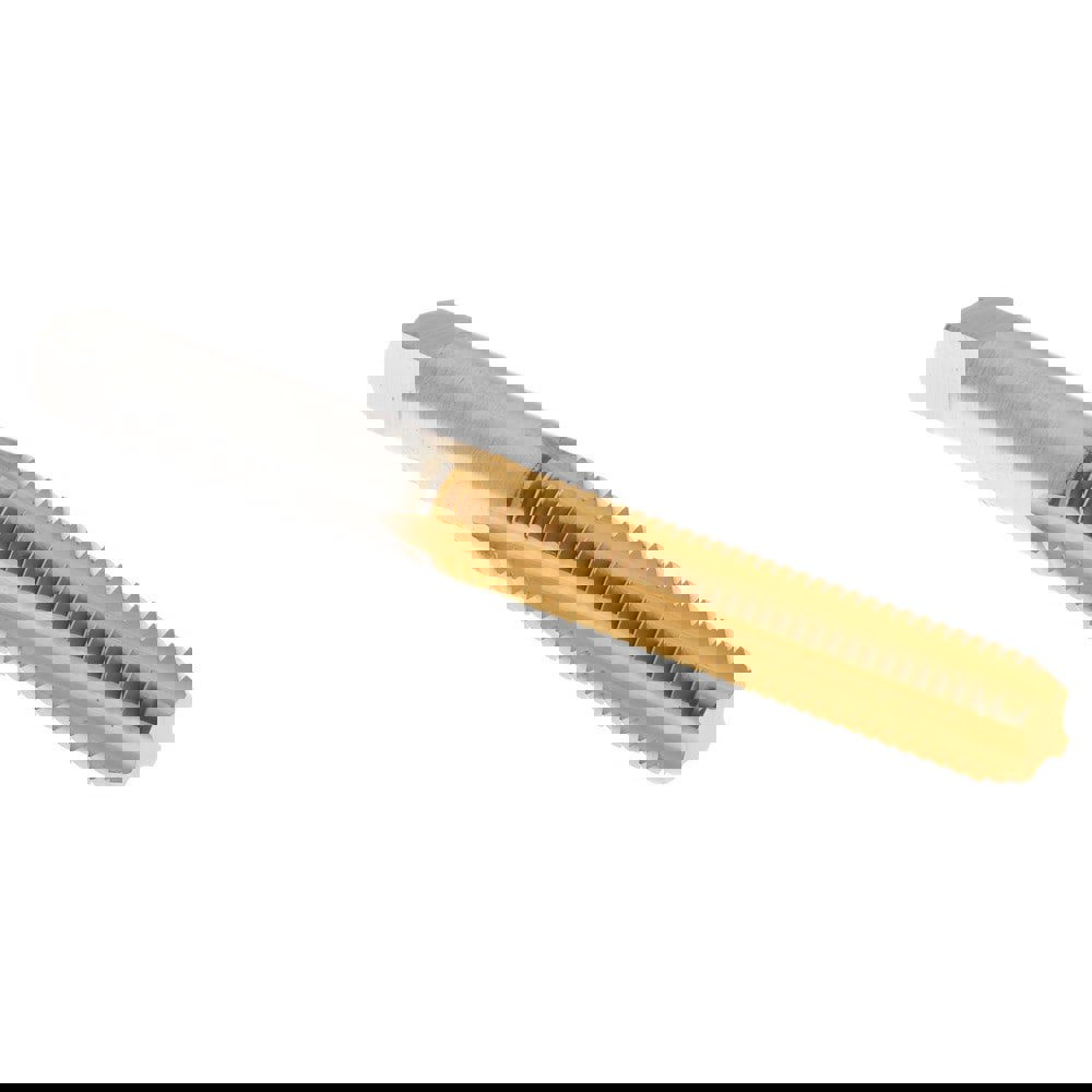 Straight Flute Tap: M6x1.00 Metric Coarse, 4 Flutes, Bottoming, 6H Class of Fit, High Speed Steel, TiN Coated