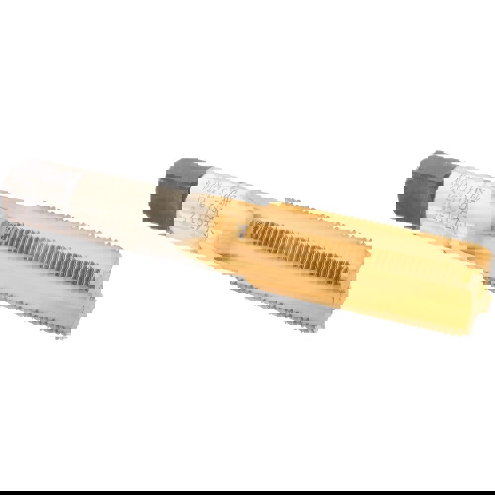 Straight Flutes Tap: Metric Fine, 4 Flutes, Bottoming, High Speed Steel, TiN Finish