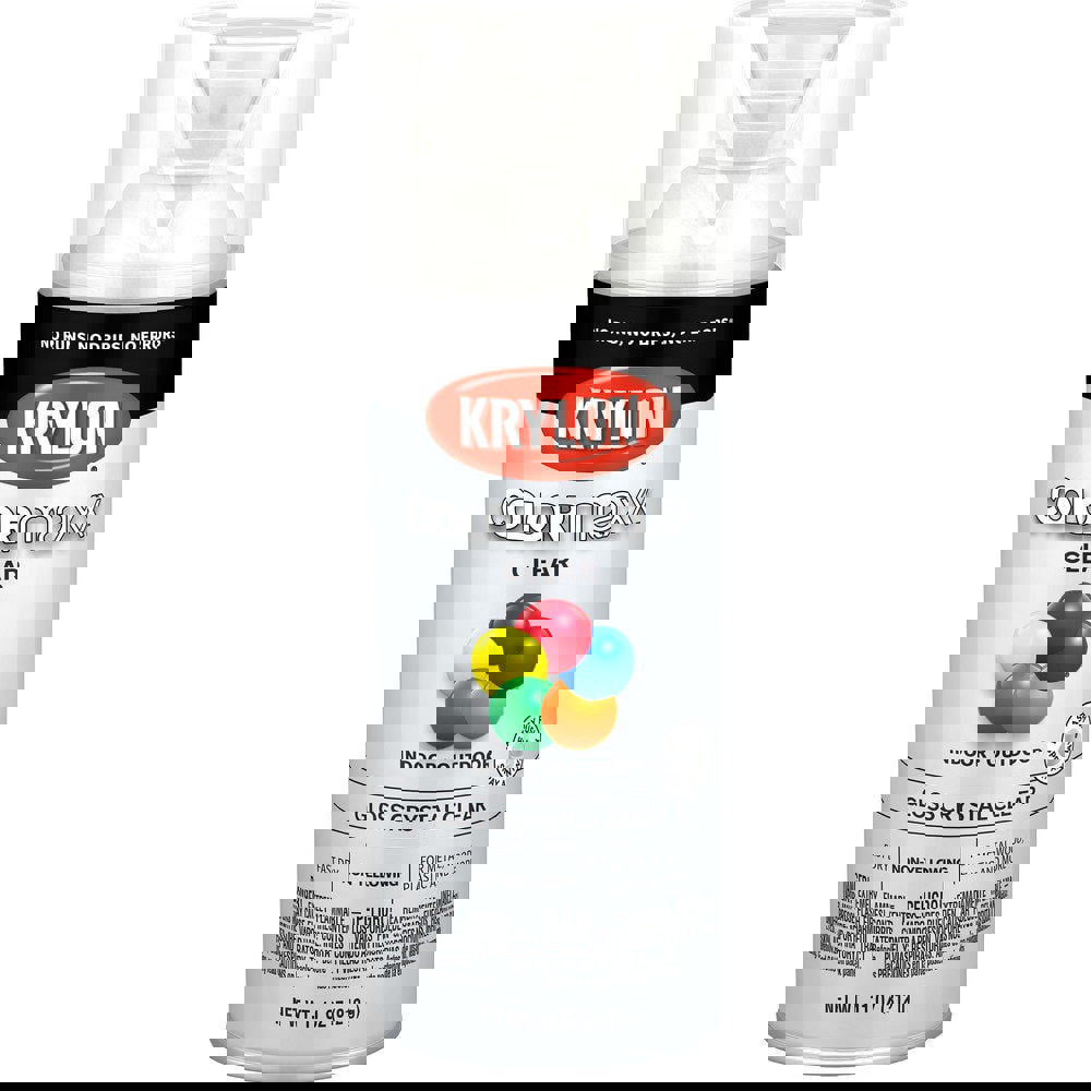 Spray Paints; Product Type: Acrylic Enamel ; Color: Crystal Clear ; Finish: Gloss ; Color Family: Clear ; Container Size (oz.): 11.000 ; Application: Wood; Metal; Wicker; Plastic; Paper; Glass; Plaster Surfaces