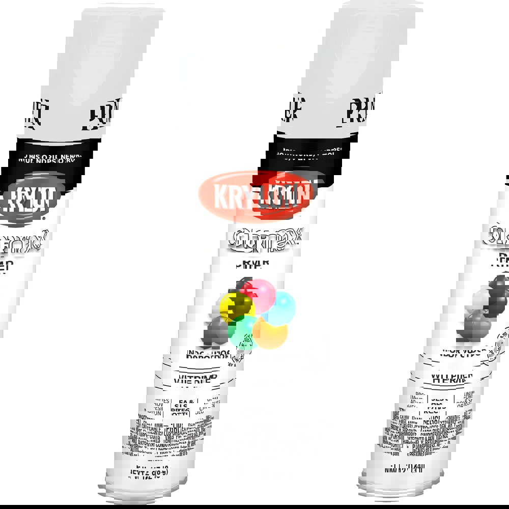 Spray Paints; Product Type: Acrylic Enamel ; Color: White ; Finish: Flat ; Color Family: White ; Container Size (oz.): 12.000 ; Application: Wood; Metal; Wicker; Papier-Mache; Glass; Plaster; Ceramic; Fabric; Paper Surfaces