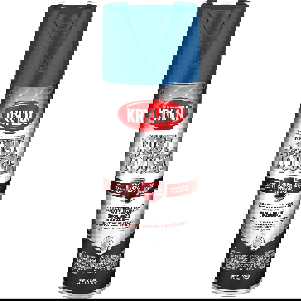 Spray Paints; Product Type: Rustproof Enamel ; Color: True Blue ; Finish: Gloss ; Color Family: Black ; Container Size (oz.): 12.000 ; Application: Metal; Aluminum; Steel Surfaces