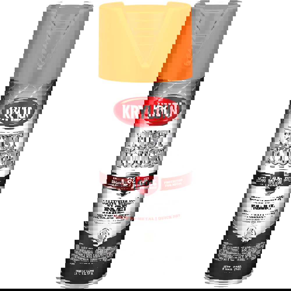 Spray Paints; Product Type: Rustproof Enamel ; Color: Orange ; Finish: Gloss ; Color Family: Orange ; Container Size (oz.): 12.000 ; Application: Metal; Aluminum; Steel Surfaces