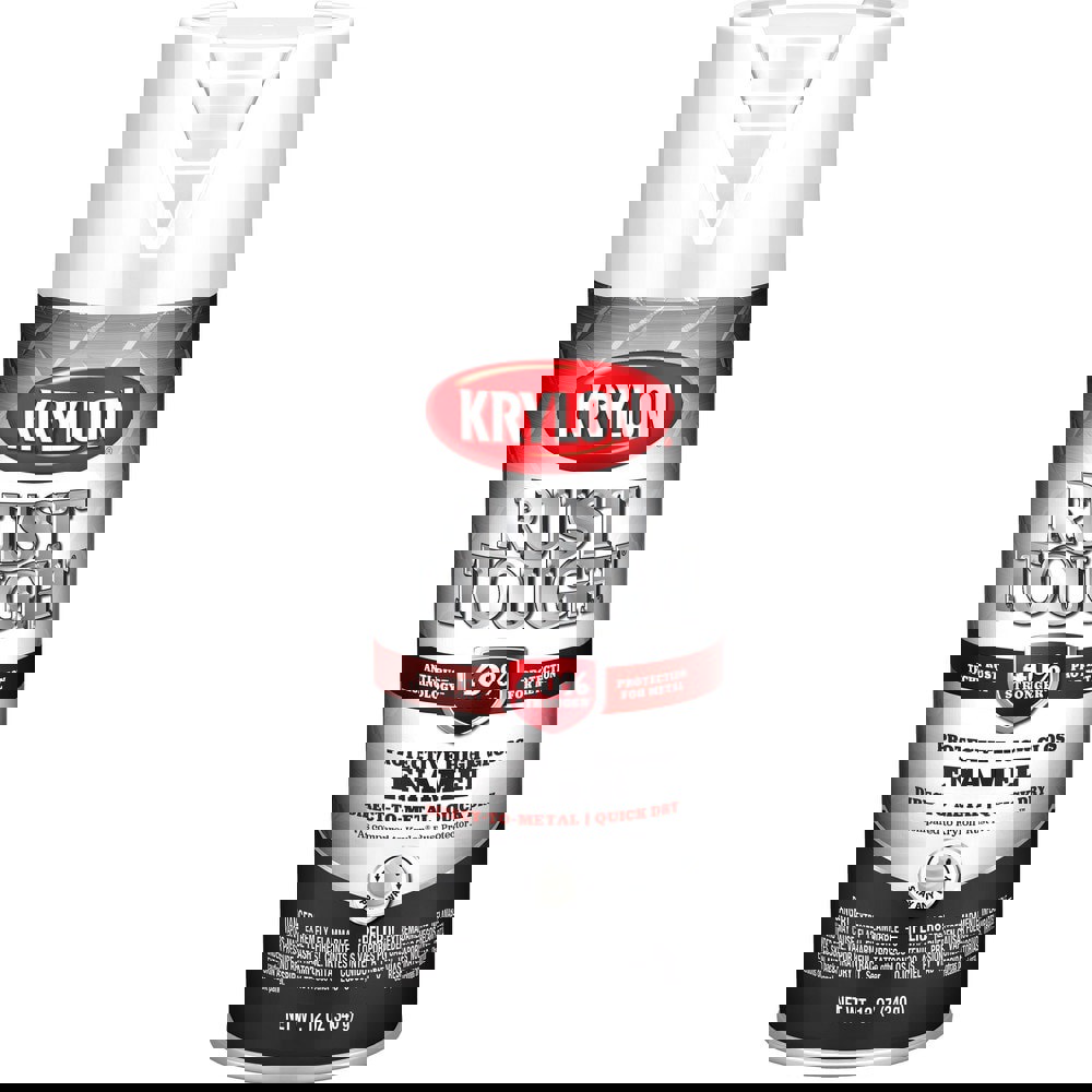 Spray Paints; Product Type: Rustproof Enamel ; Color: White ; Finish: Semi-Gloss ; Color Family: White ; Container Size (oz.): 12.000 ; Application: Metal; Aluminum; Steel Surfaces