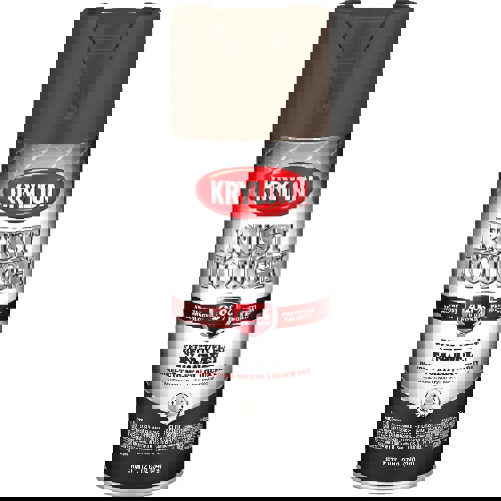 Spray Paints; Product Type: Rustproof Enamel ; Color: Leather Brown ; Finish: Flat ; Color Family: Brown ; Container Size (oz.): 12.000 ; Application: Metal; Aluminum; Steel Surfaces