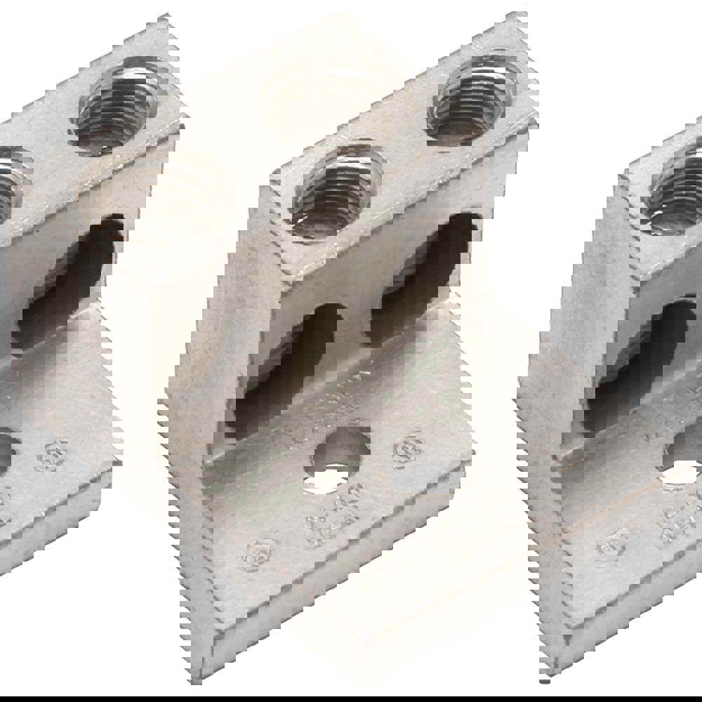 Rectangle Ring Terminal: Non-Insulated, 14 to 1/0 (Strand) AWG, Lug Connection
