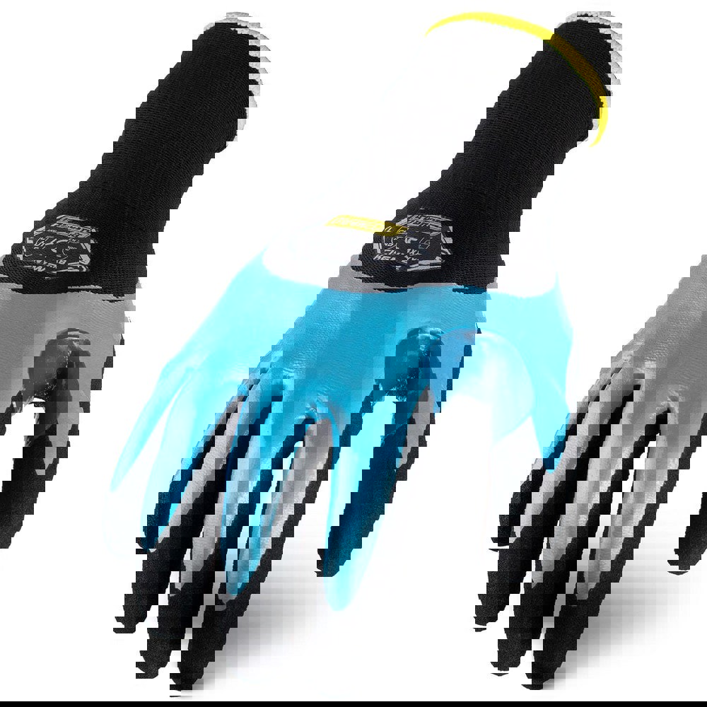 Puncture-Resistant Gloves: Size Large, ANSI Cut A2, ANSI Puncture 1, Nitrile, Nylon & knit