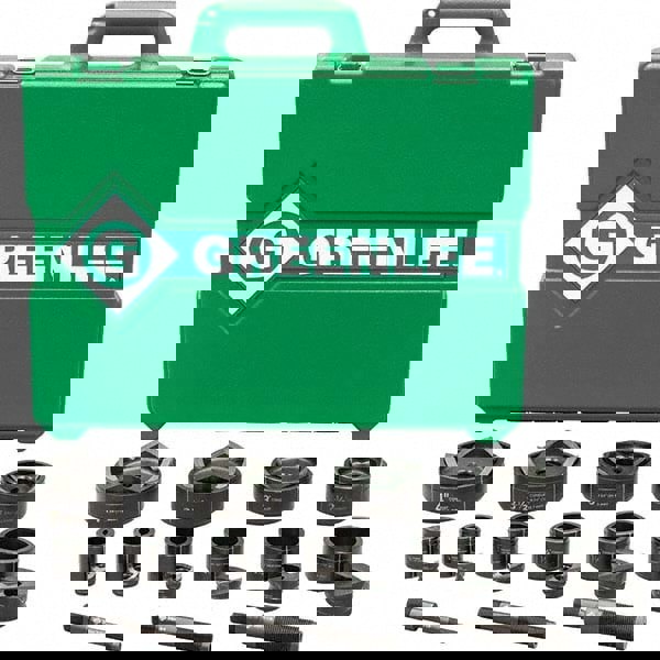 Punch & Driver Kits; Tool Type: Knockout Set ; Punch Shape: Round ; Operating Method: Hydraulic ; Punch Hole Diameter (mm): 22.50 to 115.40 ; Punch Hole Diameter (Inch): 0.8850 to 4.5440 ; Maximum Capacity Stainless Steel (Gauge): 12